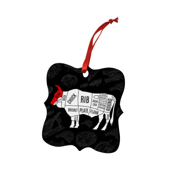 Diagrams for butcher shop, Στολίδι Χριστουγεννιάτικο στολίδι polygon ξύλινο 7.5cm