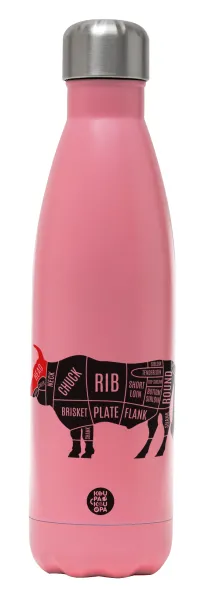 Diagrams for butcher shop — Metal mug thermos Pink Mat (Stainless steel), double wall, 500ml