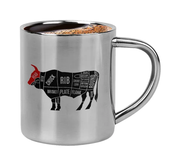 Diagrams for butcher shop — Double-wall metal cup for espresso (220ml)