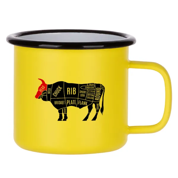 Diagrams for butcher shop — Κούπα Μεταλλική εμαγιέ ΜΑΤ Κίτρινη 360ml