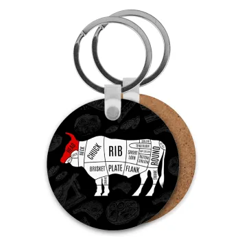 Diagrams for butcher shop, Μπρελόκ Ξύλινο στρογγυλό MDF Φ5cm