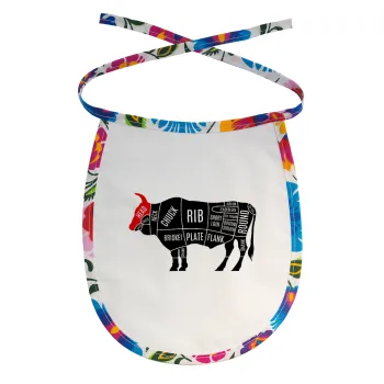 Diagrams for butcher shop, Σαλιάρα μωρού αλέκιαστη με κορδόνι Χρωματιστή