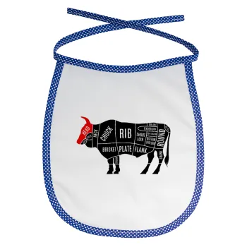 Diagrams for butcher shop, Σαλιάρα μωρού αλέκιαστη με κορδόνι Μπλε