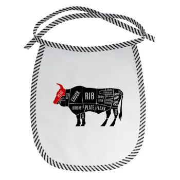 Diagrams for butcher shop, Σαλιάρα μωρού αλέκιαστη με κορδόνι Μαύρη