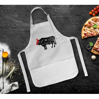 Diagrams for butcher shop, Ποδιά Σεφ Ολόσωμη Παιδική (με ρυθμιστικά και 2 τσέπες)