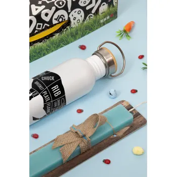 Diagrams for butcher shop, Πασχαλινή Λαμπάδα με παγούρι μεταλλικό (620ml, stainless steel) & κερί αρωματικό πλακέ (30cm) (ΤΙΡΚΟΥΑΖ)