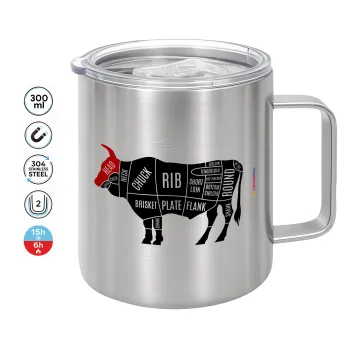Diagrams for butcher shop, Mug Stainless steel double wall 300ml