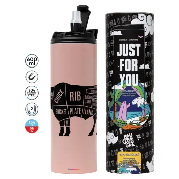 Diagrams for butcher shop, Tumbler stainless steel PINK 600ml