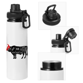 Diagrams for butcher shop, Metal water bottle with safety cap, aluminum 850ml