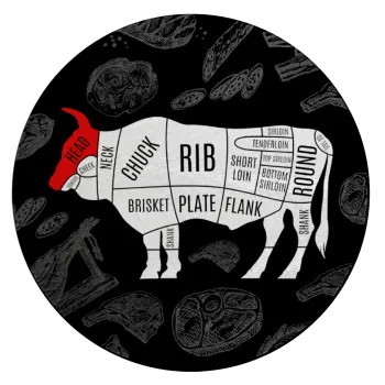 Diagrams for butcher shop, Επιφάνεια κοπής γυάλινη στρογγυλή (30cm)