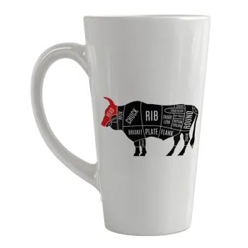 Diagrams for butcher shop, Κούπα κωνική Latte Μεγάλη, κεραμική, 450ml
