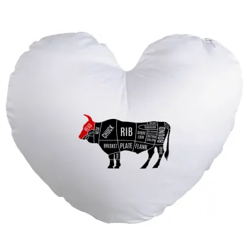 Diagrams for butcher shop, Μαξιλάρι καναπέ καρδιά 40x40cm περιέχεται το  γέμισμα