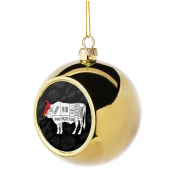 Diagrams for butcher shop, Golden Christmas tree ball ornament 8cm