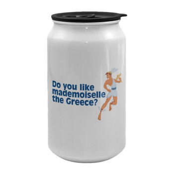 Do you like mademoiselle the Greece, Κούπα ταξιδιού μεταλλική με καπάκι (tin-can) 500ml