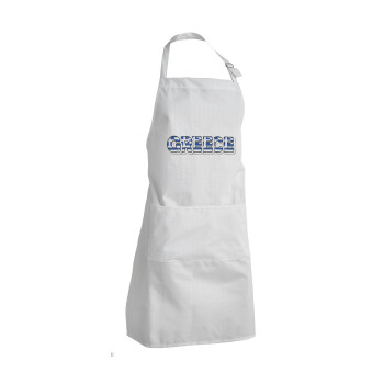 Greece happy name, Adult Chef Apron (with sliders and 2 pockets)