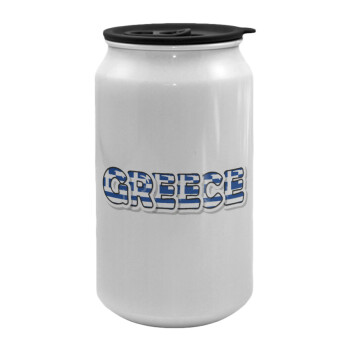 Greece happy name, Κούπα ταξιδιού μεταλλική με καπάκι (tin-can) 500ml