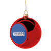 Greece happy name, Χριστουγεννιάτικη μπάλα δένδρου Κόκκινη 8cm