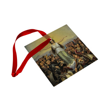 Η Ελλάς Ευγνωμονούσα, Christmas ornament, glass square ornament 9x9cm
