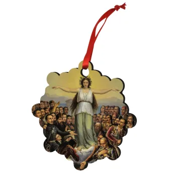 Η Ελλάς Ευγνωμονούσα, Στολίδι Χριστουγεννιάτικο στολίδι snowflake ξύλινο 7.5cm