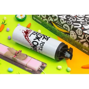 Πως τους πετσόκοψες έτσι..., Easter candle,Travel Tumbler 2 Lids, with metal straw & cleaning brush & aromatic flat candle (30cm) (PINK)