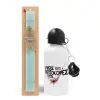 Easter Set, metallic aluminum water bottle (500ml) & scented flat candle (30cm) (TURQUOISE)