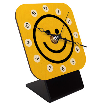 Smile classic, Quartz Table clock in natural wood (10cm)
