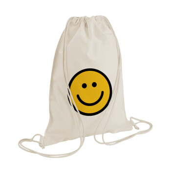 Smile classic, Τσάντα πλάτης πουγκί GYMBAG natural (28x40cm)