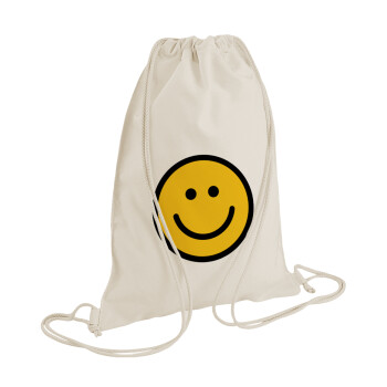 Smile classic, Τσάντα πλάτης πουγκί GYMBAG natural (28x40cm)