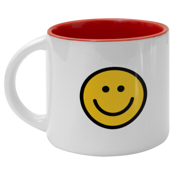 Smile classic, Κούπα κεραμική 400ml Λευκή/Κόκκινη