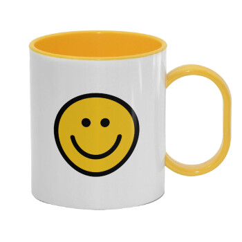 Smile classic, Κούπα (πλαστική) (BPA-FREE) Polymer Κίτρινη για παιδιά, 330ml