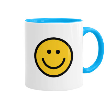 Smile classic, Mug colored light blue, ceramic, 330ml