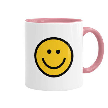 Smile classic, Κούπα χρωματιστή ροζ, κεραμική, 330ml