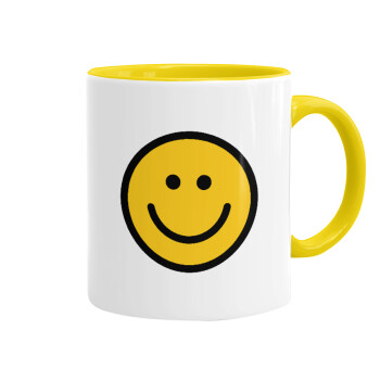 Smile classic, Κούπα χρωματιστή κίτρινη, κεραμική, 330ml