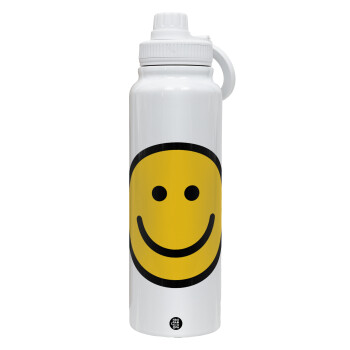 Smile classic, 1L Stainless Steel Thermal Bottle with Phone Holder & Double Wall Insulation