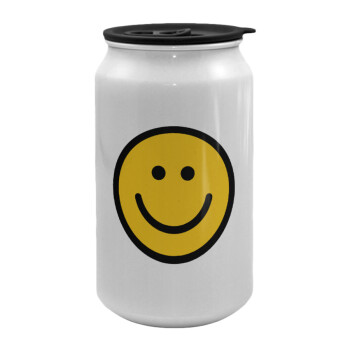 Smile classic, Κούπα ταξιδιού μεταλλική με καπάκι (tin-can) 500ml