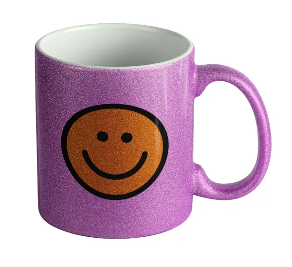Smile classic — Κούπα Μωβ Glitter που γυαλίζει, κεραμική, 330ml