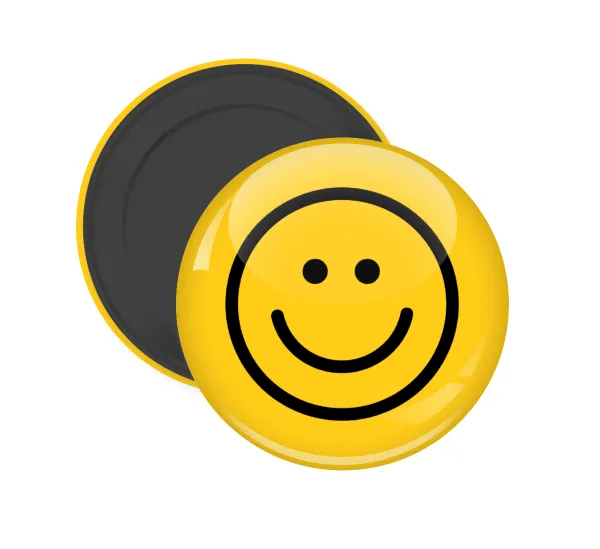 Smile classic — Round fridge magnet, 5cm