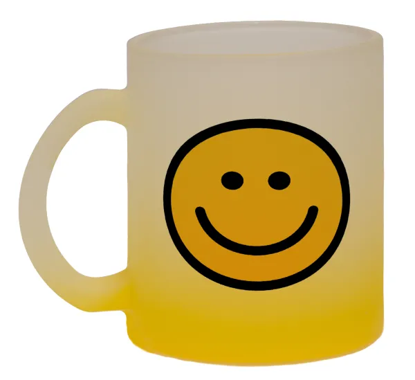 Smile classic — Κούπα γυάλινη δίχρωμη με βάση το κίτρινο ματ, 330ml