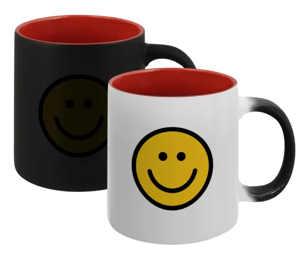 Smile classic — Magic mug with red interior, ceramic, 330ml, changes colour with hot drinks