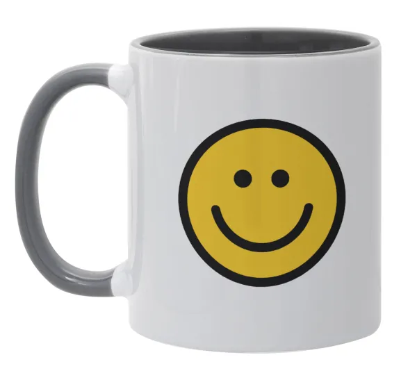 Smile classic — Κούπα χρωματιστή γκρι, κεραμική, 330ml