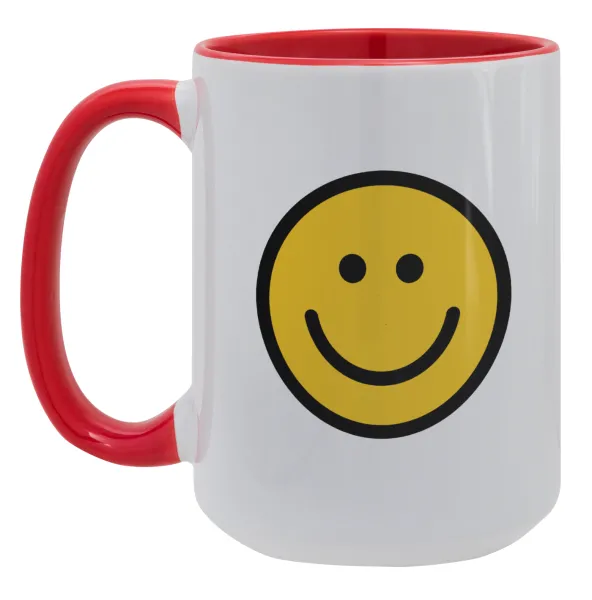 Smile classic — Mega mug 15oz, red ceramic, 450ml