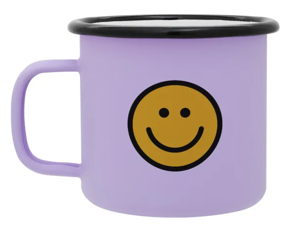 Smile classic — Metal enamel mug, matte light pastel purple, 360ml