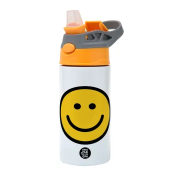 Smile classic, Παιδικό παγούρι θερμό, ανοξείδωτο, με καλαμάκι ασφαλείας, Πορτοκαλί/Γκρι (360ml) BPA-FREE