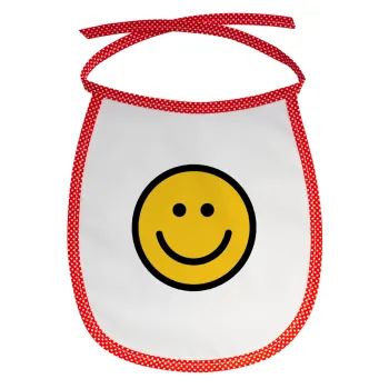 Smile classic, Σαλιάρα μωρού αλέκιαστη με κορδόνι Κόκκινη