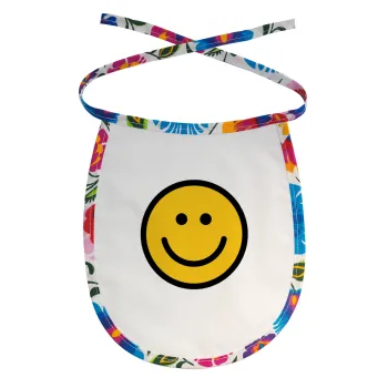 Smile classic, Σαλιάρα μωρού αλέκιαστη με κορδόνι Χρωματιστή