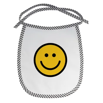 Smile classic, Σαλιάρα μωρού αλέκιαστη με κορδόνι Μαύρη