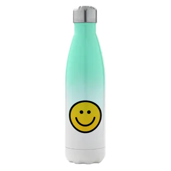 Smile classic, Μεταλλικό παγούρι θερμός Πράσινο/Λευκό (Stainless steel), διπλού τοιχώματος, 500ml