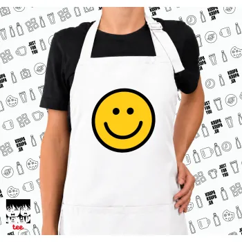 Smile classic, Ποδιά μακριά Σεφ ολόσωμη με τσέπες white (ΕΝΗΛΙΚΩΝ)