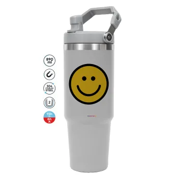 Smile classic, ΓΚΡΙ χρώματος Θερμός Ανοξείδωτο 890ml (30oz) με χερούλι