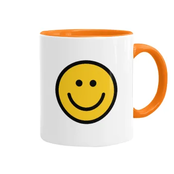 Smile classic, Κούπα χρωματιστή πορτοκαλί, κεραμική, 330ml